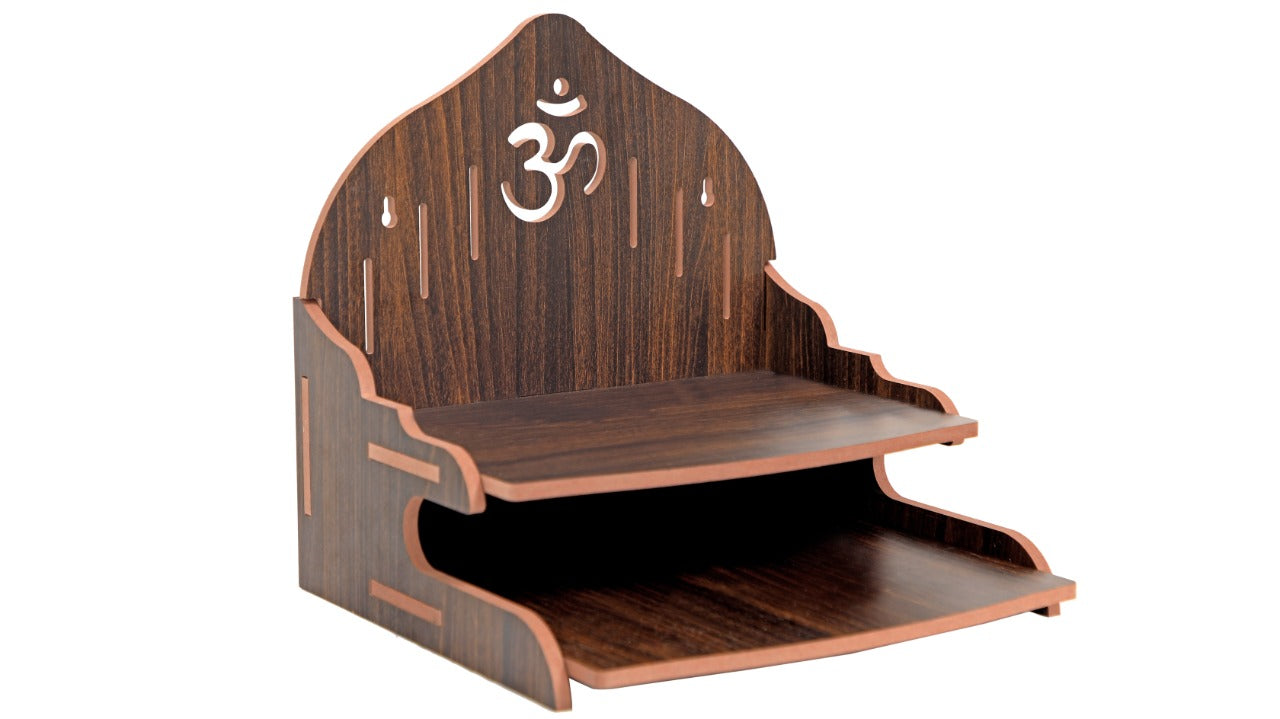 Wooden Temple for Home & Office, Light Weight Puja Mandir