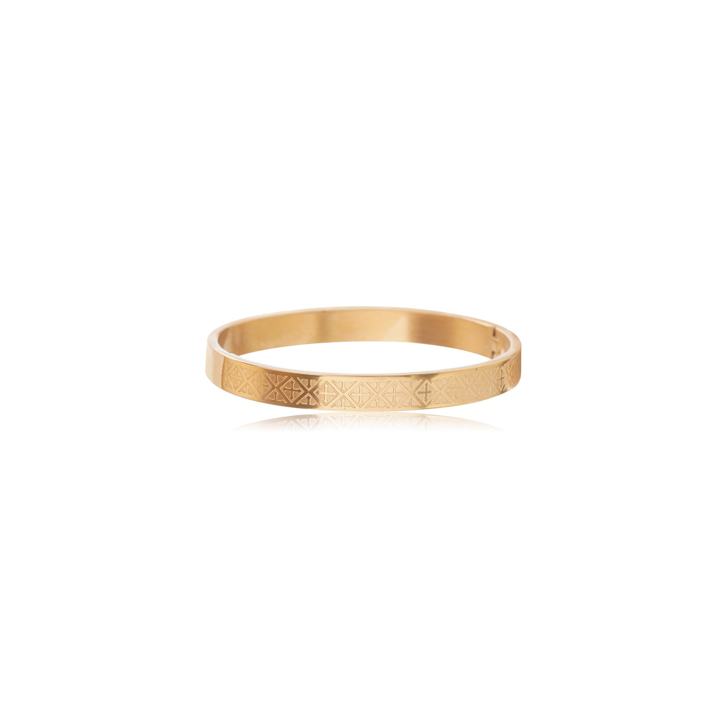 1Gm Gold Bangle Bracelet with Geometric Design