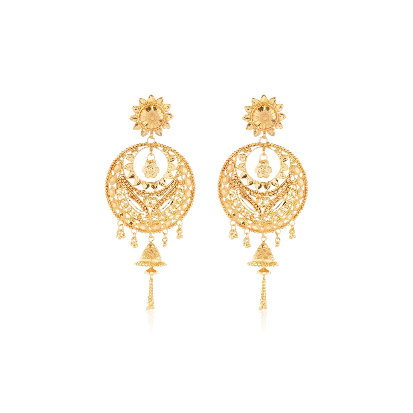 Sun and Moon 1Gm Gold Earrings