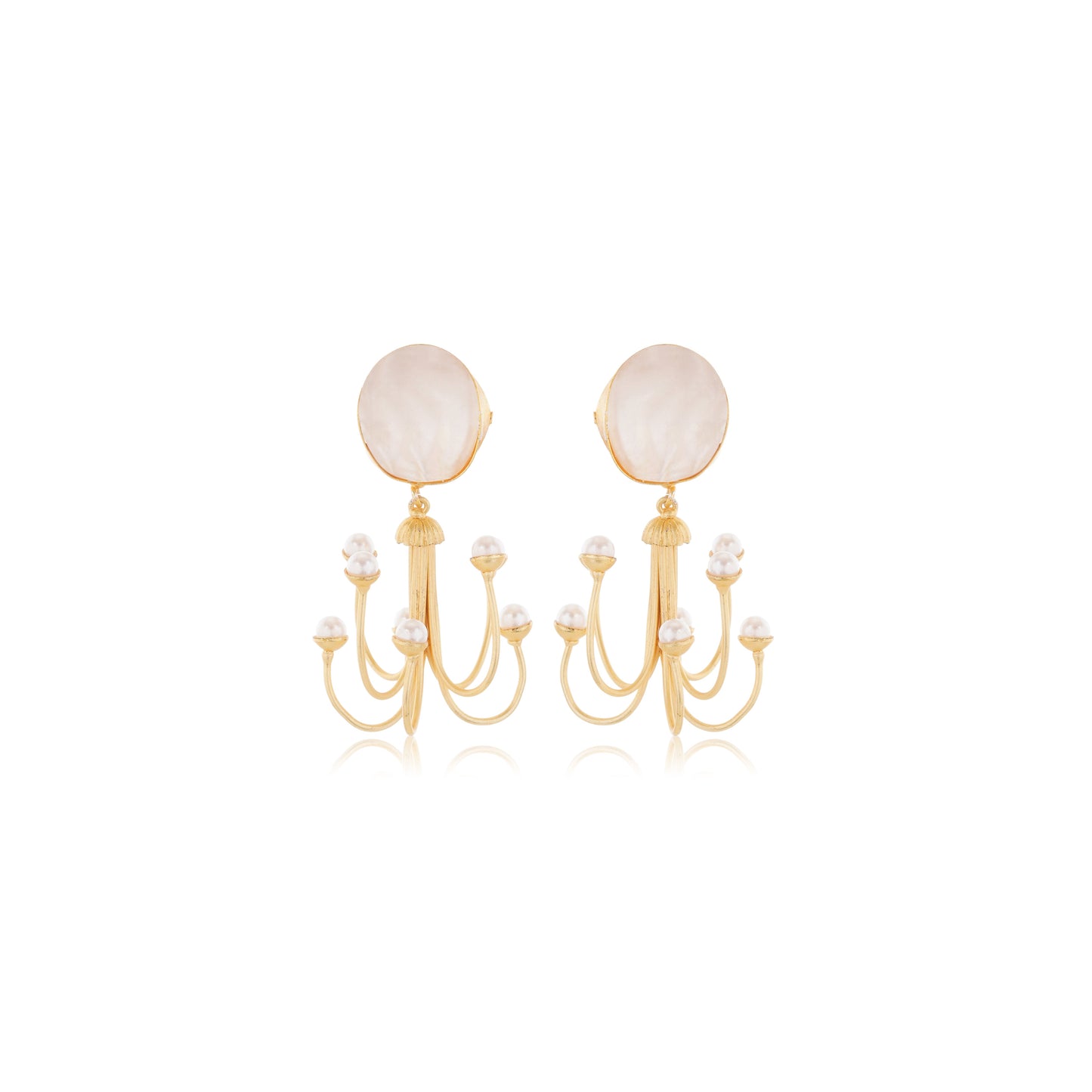 1Gm Gold Earing With Rounded Stone