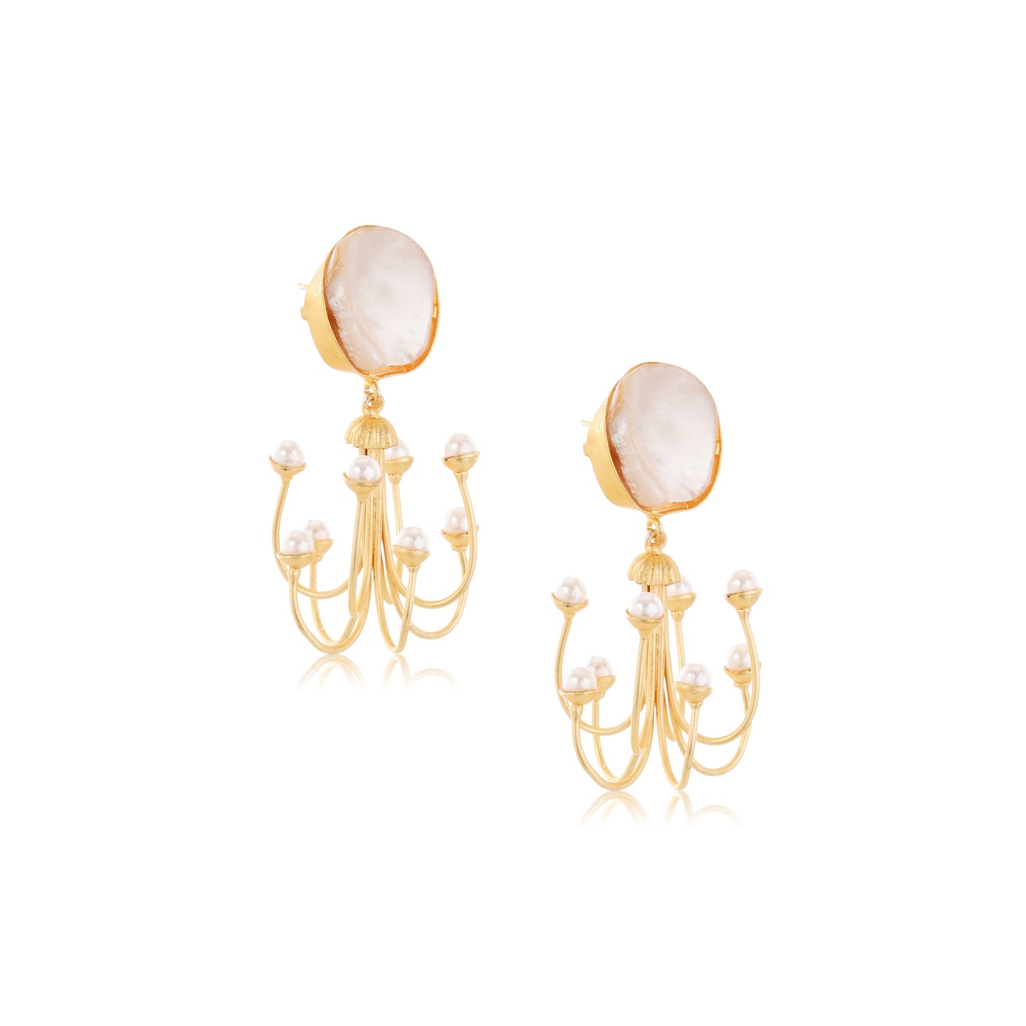 1Gm Gold Earing With Rounded Stone