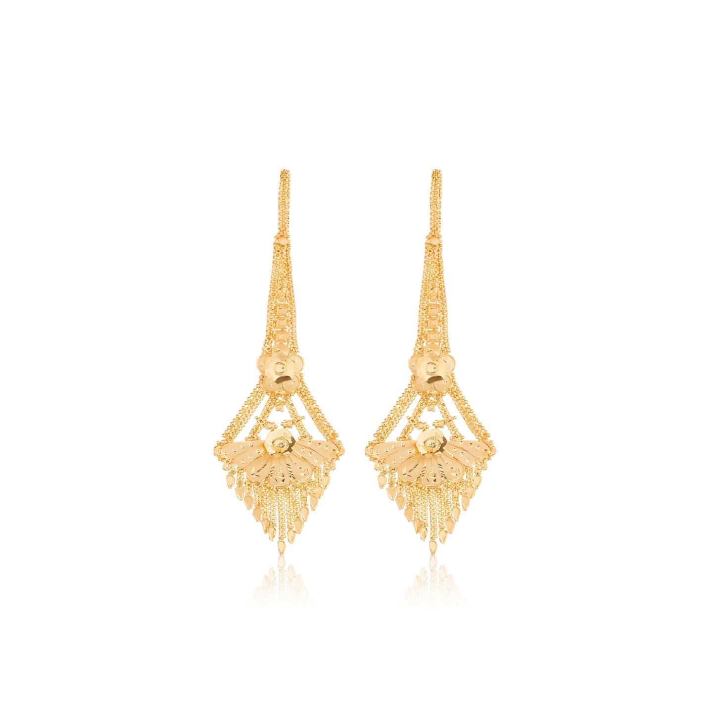 1Gm Gold Floral Stud Earrings