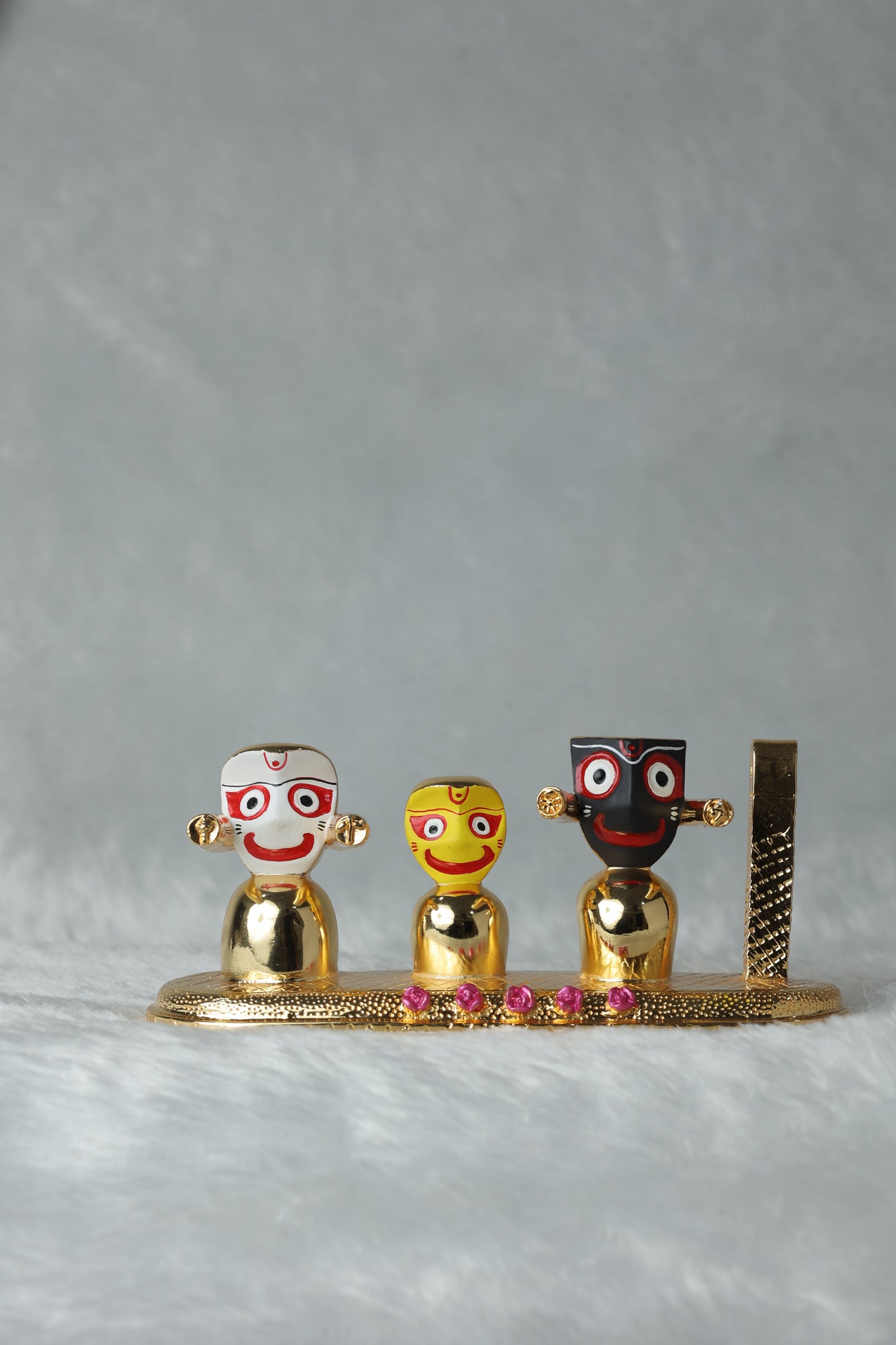 Gold Plated Jagganath ji, balbhadra and Subhdra and Chakta Set