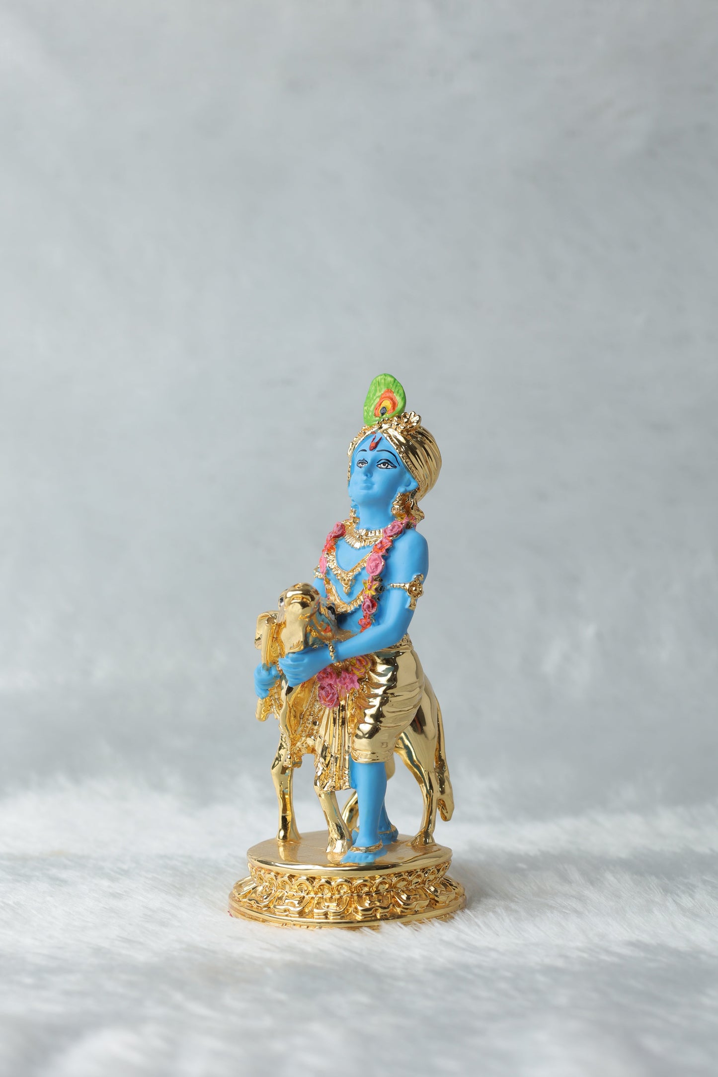 Gold plated Krishana with calf blue Colour || Krishana Ji